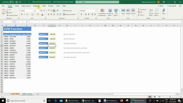Part 1: Excel formulas full course - Excel sum function tutorial [With Example] смотреть онлайн
