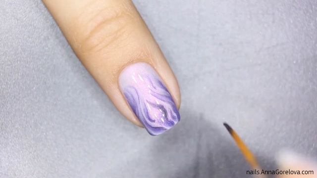 Abstract nail design with wet gel polishes / Абстрактный дизайн ногтей по-мокрому