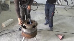 Печь подставка  под казан из автомобильных дисков. своими руками