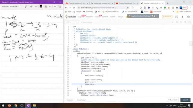 Leetcode || Reverse Linked List II смотреть онлайн