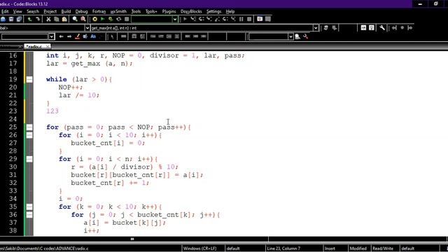 Radix Sort code смотреть онлайн