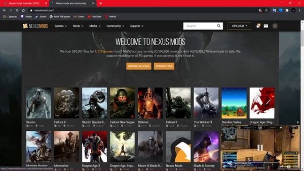 Моды для Skyrim Special Edition с помощью Nexus Mod Manager
