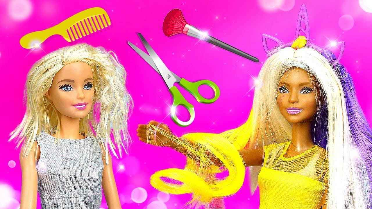 Куклы Барби с модными прическами! Видео для девочек про игры Салон красоты смотреть онлайн