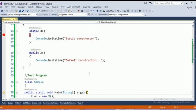 static constructor in C# Programming смотреть онлайн