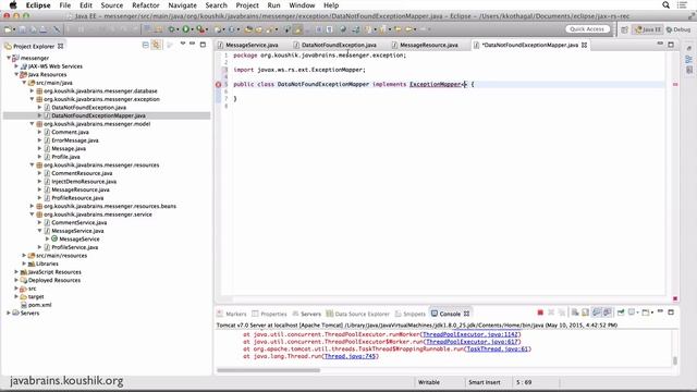 REST Web Services 27 - Handling Exceptions смотреть онлайн