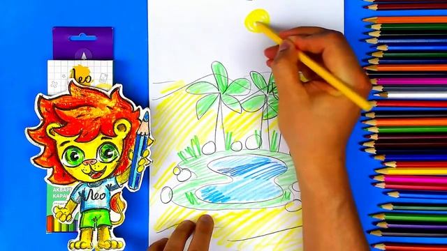 Рисуем ОАЗИС в Пустыне цветными карандашами смотреть онлайн