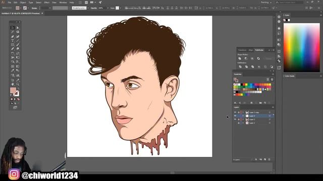 JAKE PAUL - Cartoon Step By Step /Tutorial ( ADOBE ILLUSTRATOR ) смотреть онлайн