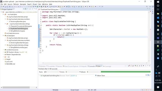 Duplicate Character Check In String | Java Interview | With Unit Tests смотреть онлайн