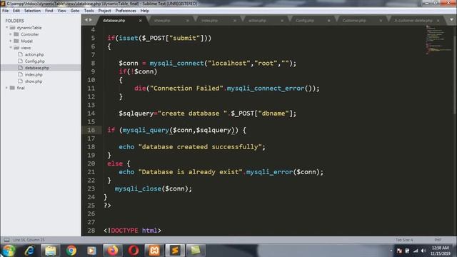 How to create dynamic Database using php and mysql? смотреть онлайн