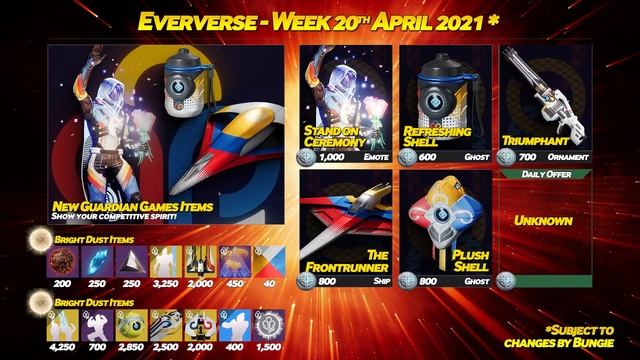 Updated Eververse Calendar - Guardian Games Season 13 смотреть онлайн