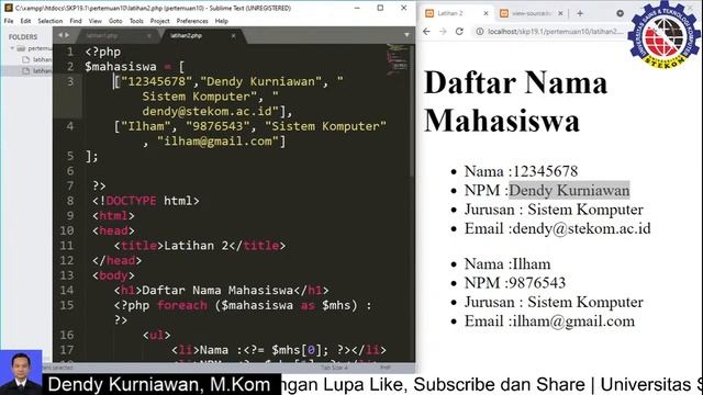 Array di dalam PHP : Array Numeric, Array Assosiatif, Array Multi Dimensi || Kuliah Pemrograman Web смотреть онлайн