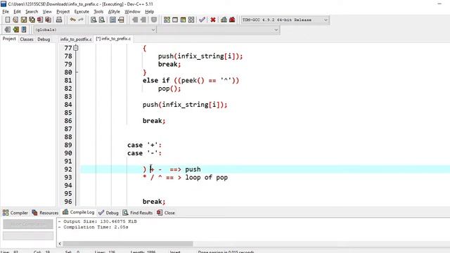 Data Structures || Infix to Prefix Conversion || C Code смотреть онлайн