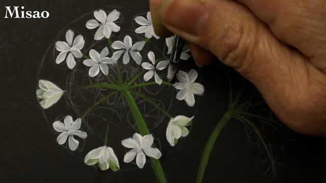 White flower painting tutorial | Allium cowanii ( in 5 Minutes ) смотреть онлайн