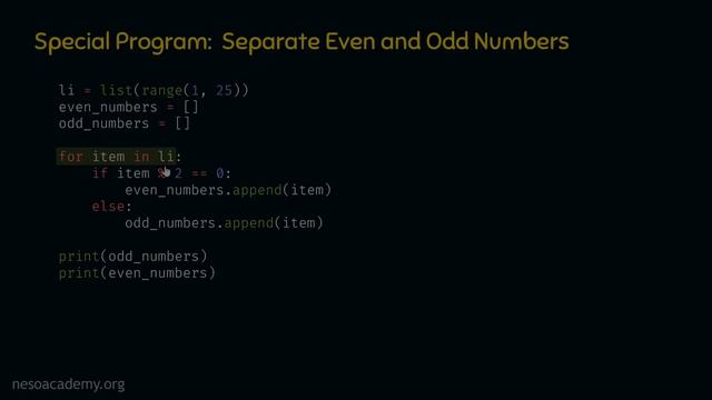 Python Special Programs - Separating Even & Odd Numbers смотреть онлайн