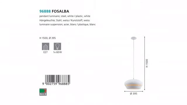 Люстра Eglo Fosalba 96888 обзор: светильник Eglo Fosalba 96888 60 Вт, где купить, характеристики смотреть онлайн
