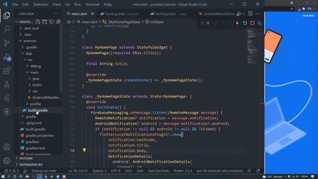 Push Notification Flutter Dengan FCM (Firebase Cloud Messaging) - Android смотреть онлайн