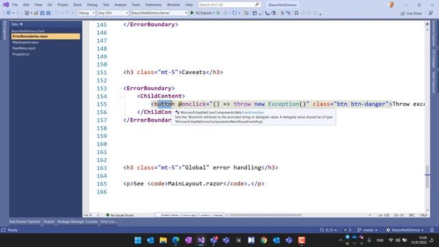 Blazor v .NET 6 - Error Boundaries [Robert Haken, HAVIT Vzdělávací okénko, 12.1.2022] смотреть онлайн
