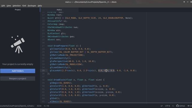 OpenGL и X11 Первый проект смотреть онлайн
