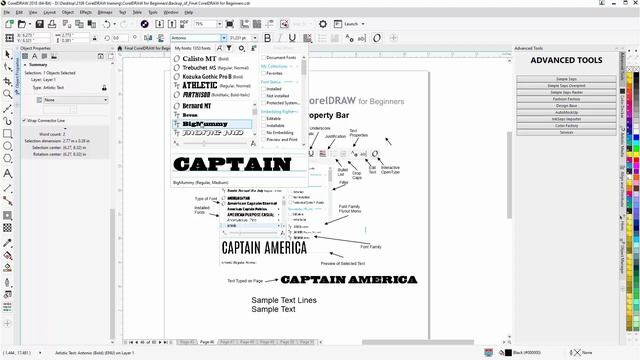 CorelDRAW for Beginners Text Fonts Tutorial смотреть онлайн