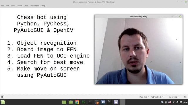 CHESS BOT interface to play on ANY WEBSITE using Python & OpenCV: Intro & project description смотреть онлайн