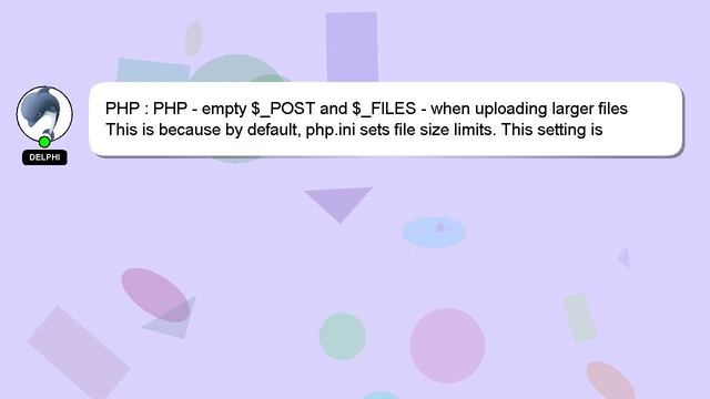 PHP : PHP - empty $_POST and $_FILES - when uploading larger files смотреть онлайн