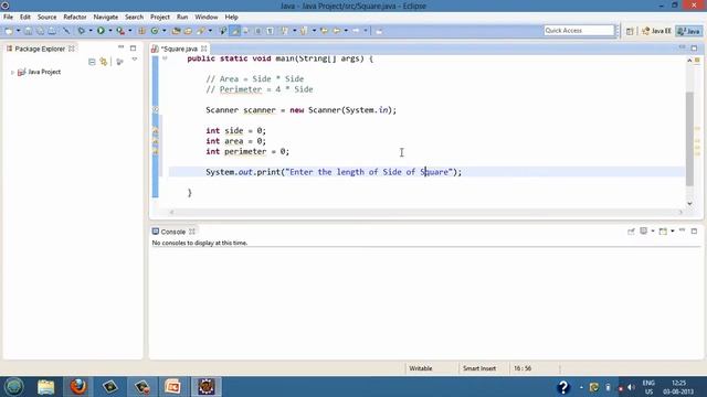 How to calculate Area and Perimeter of a Square in Java смотреть онлайн