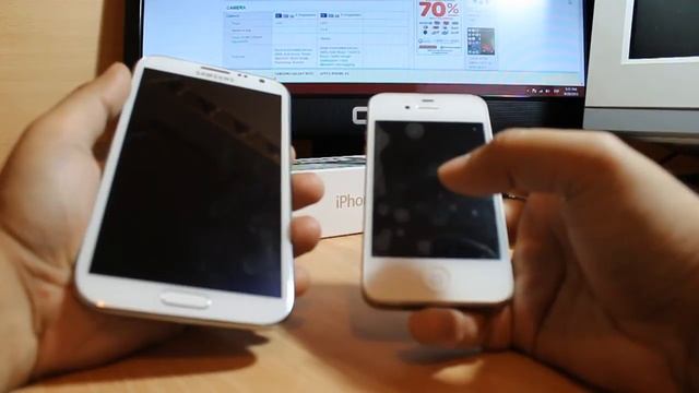 Samsung Galaxy Note 2 VS Apple iphone 4S смотреть онлайн