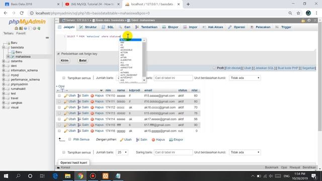 Where Clause Pada MySQL смотреть онлайн