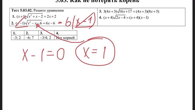 Математика. Тема 5.03. Как не потерять корень смотреть онлайн