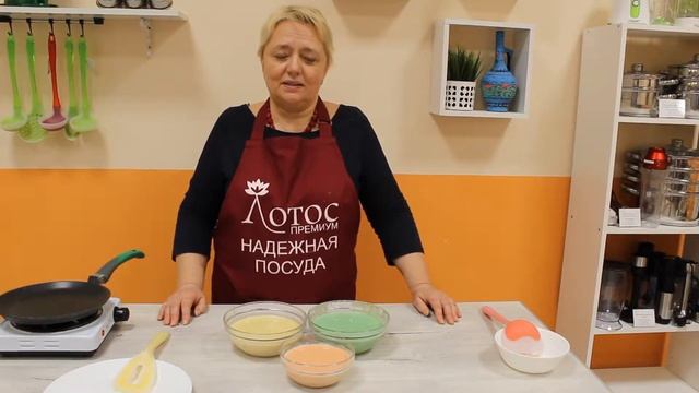 Вкуснейшие разноцветные блины без масла. смотреть онлайн