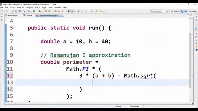 perimeter ellipse in java смотреть онлайн