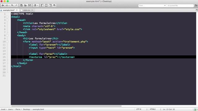 COURS COMPLET HTML ET CSS [60/71] - Créer un formulaire HTML simple смотреть онлайн
