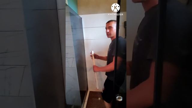 Монтаж душевого ограждения из закалённого стекла 8мм,тон серый? и фурнитуры из нержавеющей стали! ? смотреть онлайн
