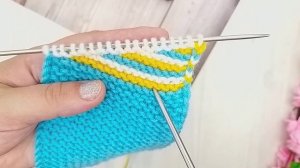 ТАПОЧКИ - СЛЕДКИ клиньями на двух спицах. Подробный мастер класс.