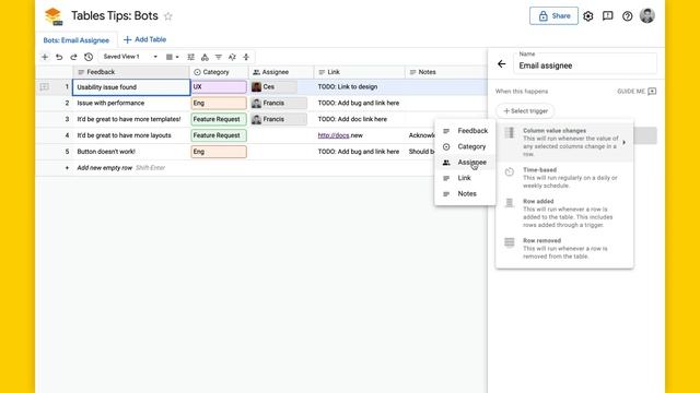 Automatically send emails, update data, or integrate with other systems using "Bots". смотреть онлайн