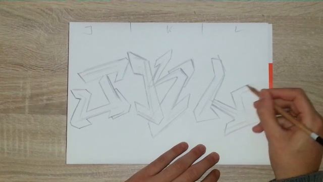 How to draw graffiti wildstyle - Graffiti Letters JKL step by step смотреть онлайн