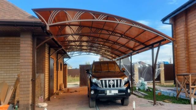 Односкатный навес из поликарбоната Архангельское июль 2020 смотреть онлайн