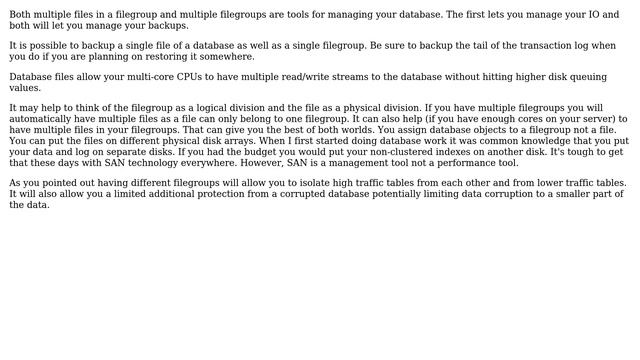 Databases: Multiple filegroups vs. multiple files in a single filegroup (2 Solutions!!) смотреть онлайн
