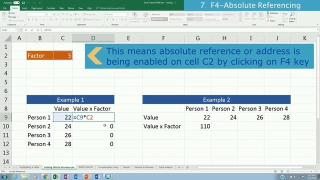 ? Excel 365 Tip 7 - The Absolute Reference F4 смотреть онлайн