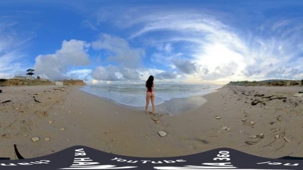 Girl on the beach. Virtual reality | vr 360 video