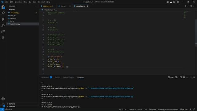 #2 PYTHON BASIC TUT || DATA TYPES || STRING FUNCTIONS || PYTHON OPERATIONS || TYPE CONVERSION смотреть онлайн