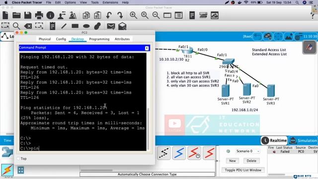 Networking Tutorial with Cisco CCNA 200-301 - 95 -Extended Access List- Testing extended access lis смотреть онлайн