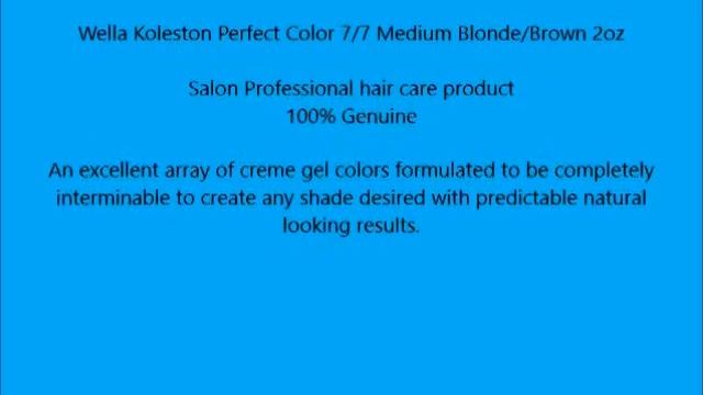 Wella Koleston Perfect Color 7 7 Medium Blonde Brown 2oz