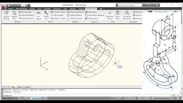 How to draw bearing block in autocad смотреть онлайн