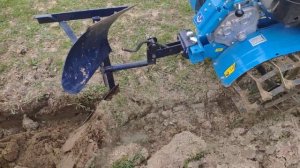Вспашка целины оборотным плугом НЕВА МБ23 Yamaha