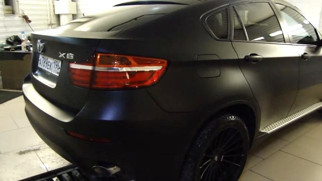 Оклейка чёрной матовой плёнкой BMW X6 PROAUTOSTYLE.RU смотреть онлайн