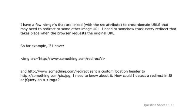 HTML : How to listen for any 301/302 redirect status codes on cross-domain image requests? смотреть онлайн