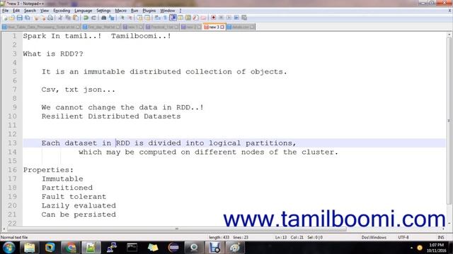 What is RDD? Why it is used in SPARK? Spark in Tamil #4 смотреть онлайн