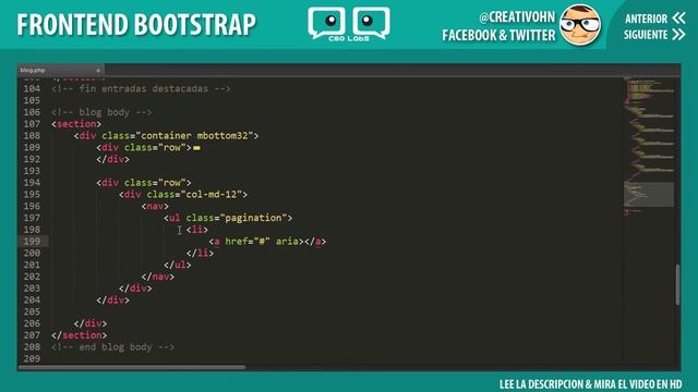 Frontend con Bootstrap 3.x: 28 - Blog "Paginación" смотреть онлайн