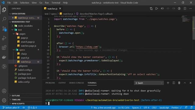 Hooks - WebdriverIO Tutorial | #9 смотреть онлайн